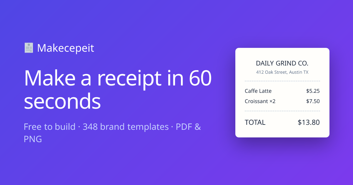 Free Receipt Maker — Create & Download Receipts